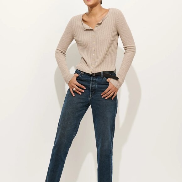 Alex Mill Kristin Ribbed Cardigan Pumice size Small - Picture 7 of 7